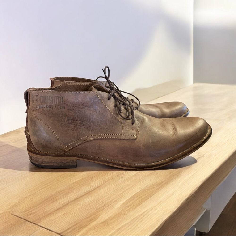 TYPE Z Limited Edition 001/500 Men's Brown Leather Shoes Boots 11 Hand Crafted